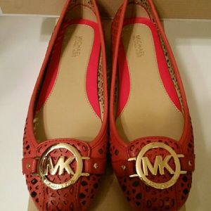 Michael Kors Fulton Moc Leather Sienna Flats