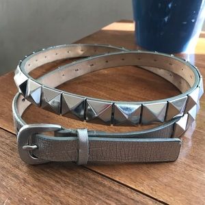 MICHAEL Michael Kors silver studded skinny belt L