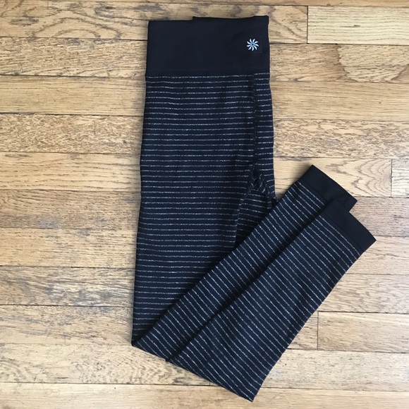 Athleta grey sparkle stripe leggings