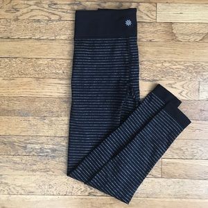 Athleta grey sparkle stripe leggings