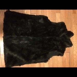 Black faux fur vest, never worn