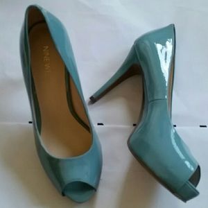 Nine West Baby Blue Peep Toe