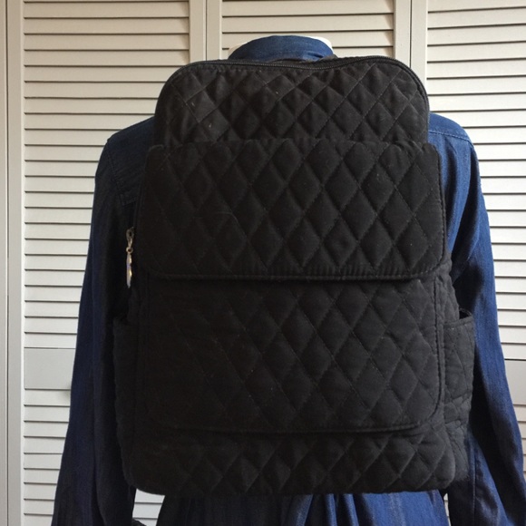 Vera Bradley Handbags - Vera Bradley Black Quilted Backpack