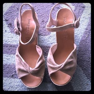 Paul green suede espadrille heels size 9