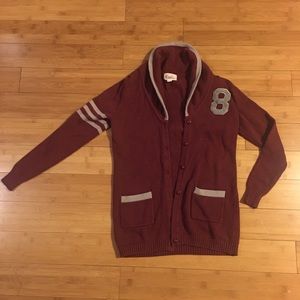 Burgundy jock cardigan from Forever 21!