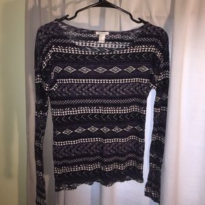 Forever 21 scoop neck long sleeve cotton t-shirt