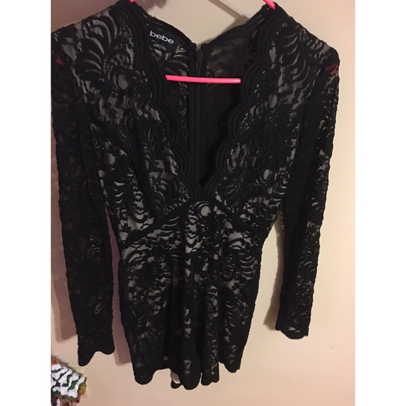 Short Black Lace Romper