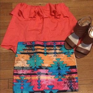 Multicolored bandage miniskirt