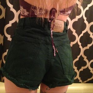 Levi strauss forrest green cutoff shorts sz 26