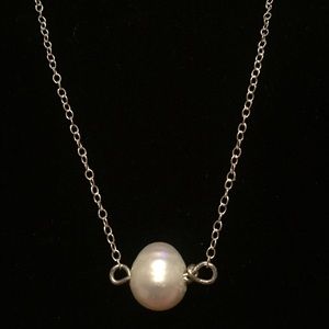 Sterling chain w/freshwater pearl necklace