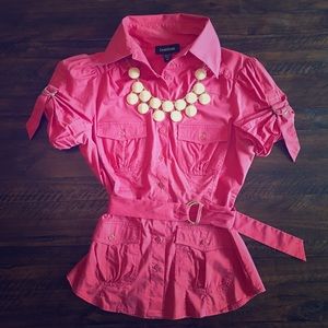 FINAL MARKDOWN - BEBE belted blouse