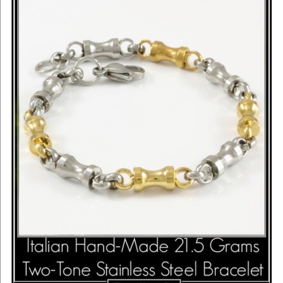 Italian Men's 21.5 Grams Stainless Steel Bracelet - Picture 2 of 4