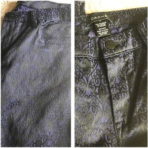 Cache Black and Purple Jeans
