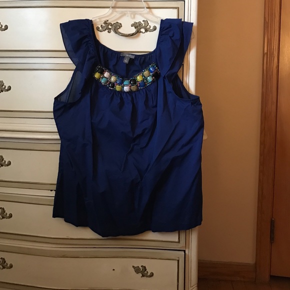 Apt 9 Cotton top with front beaded detail