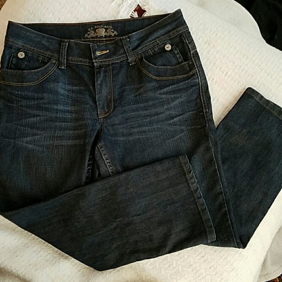 NWOT U.S. POLO ASSN womens cropped jeans 10