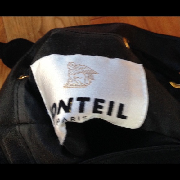 Black Silky Drawstring bag w Gold - Picture 3 of 4