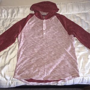 3/4 sleeves Henley hoodie