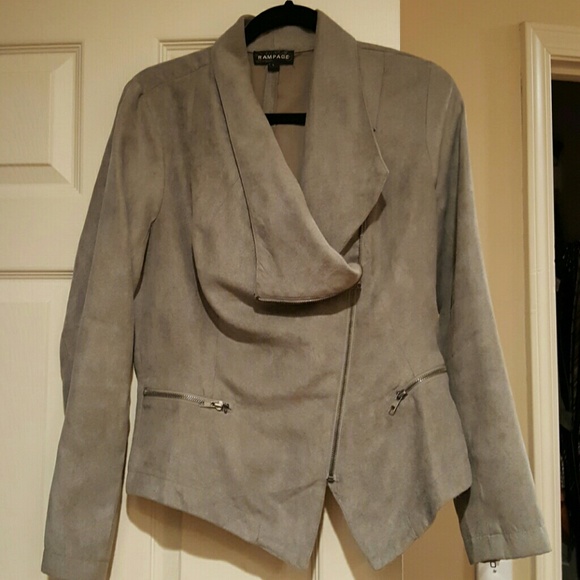 Gray Faux Suede Jacket