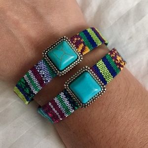 Unique native marble turquoise bracelet