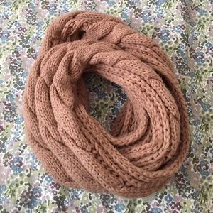 Mauve Knit Infinity Scarf.
