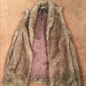Fake fur vest brown medium