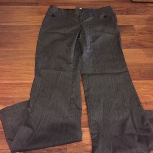 Gray and black pin striped work pants