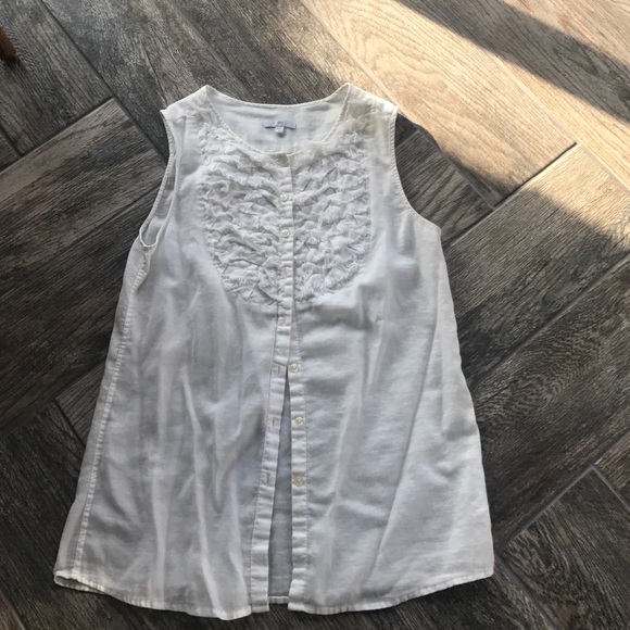 White sleeveless button down - Picture 1 of 1