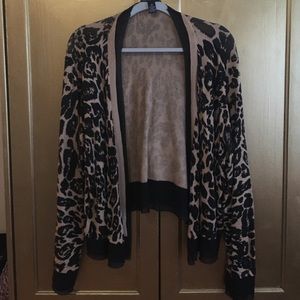Leopard print open cardigan