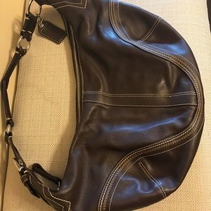 Coach brown leather hobo bag. Authentic