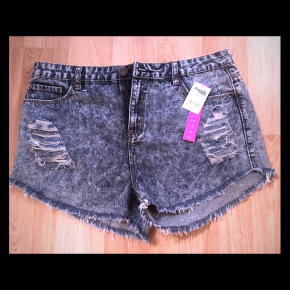 Ripped jean shorts