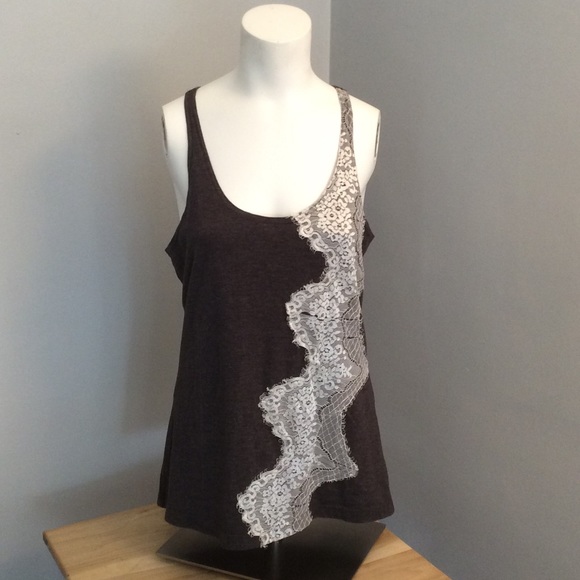 Wet Seal racer back gray with lace!