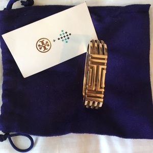 Tory Burch Fitbit caged hinged rose gold bracelet