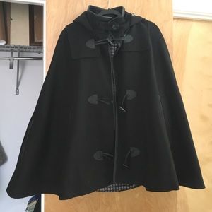 Black cape with hood.