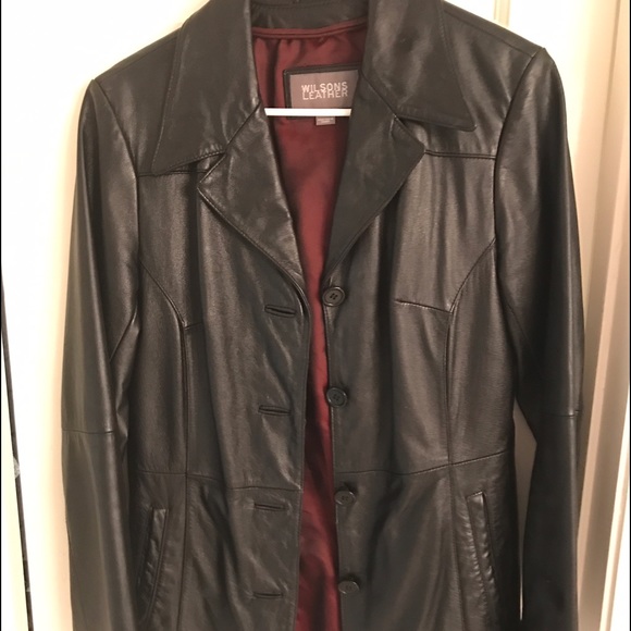 Sz small black leather jacket