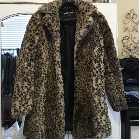 Leopard faux fur coat from nasty gal