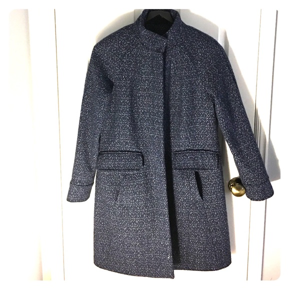 Stylish Navy Wool Coat