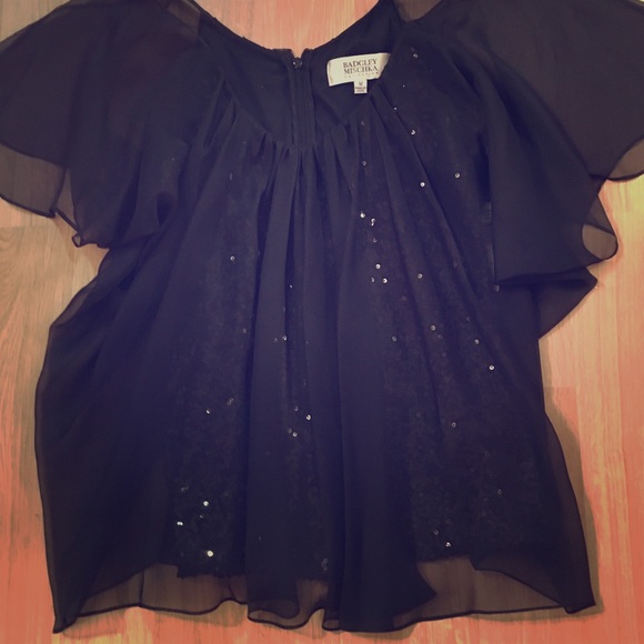 Sheer black top with sequin