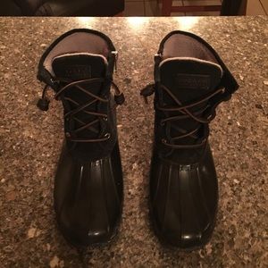 Navy blue Sperry topsiders quilted duck shoes