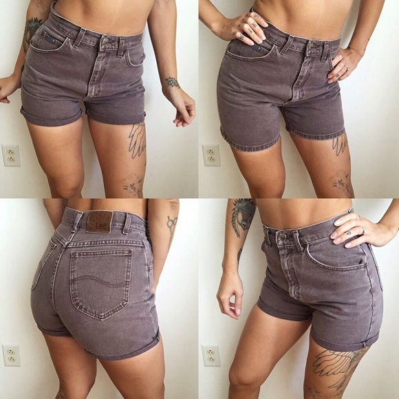 Light brown vintage highwaist jean shorts