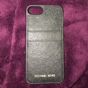 Black Michael Kors leather pocket case Iphone 6/6s