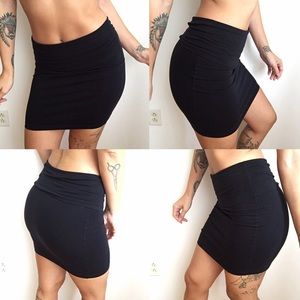 Black fold over skirt