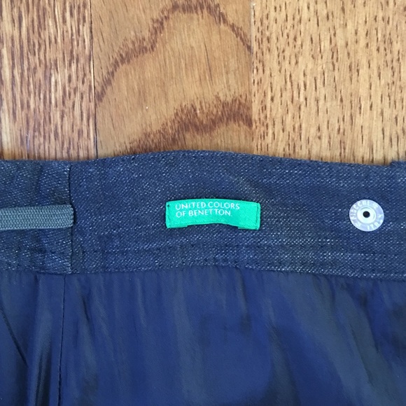 Wool blend skirt with ruffles at hem denim blue - Picture 3 of 3