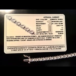 2 ctw Diamond tennis bracelet