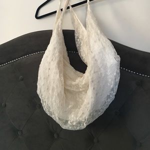 Lace hobo style bag