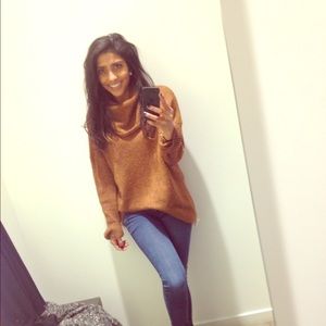 H&m cowl neck sweater brown