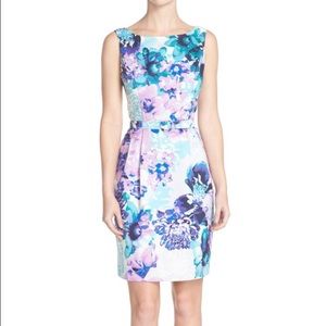 Eliza J belted floral sheath dress 4P