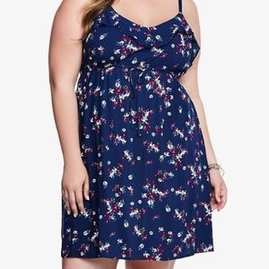 Torrid ruffled challis floral dress