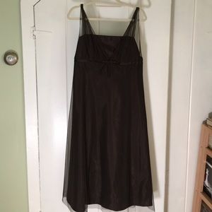 A beautiful mid calf chocolate brown dress.