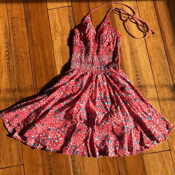Halter Floral Print Dress