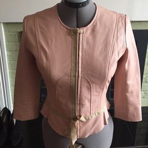 Tracy Reese pale pink leather jacket